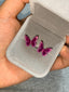 Dragon fruit colored butterfly-earrings