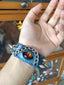 Blue leather bracelet-cool