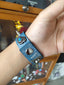 Blue leather bracelet-cool