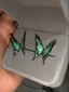 Mysterious green butterfly-earrings