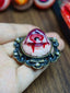 The Crimson-Lipped Duchess – Gothic Eye Pendant & Brooch