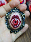 The Crimson-Lipped Duchess – Gothic Eye Pendant & Brooch