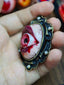 The Crimson-Lipped Duchess – Gothic Eye Pendant & Brooch