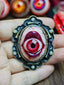 The Crimson-Lipped Duchess – Gothic Eye Pendant & Brooch