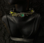 Handcrafted Black-Green Gradient Snake-Patterned Green Choker · Black-Green Choker