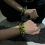 Black and green gradient + snakeskin texture leather = choker