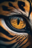 2 yeux de tigre de 5,5 cm.